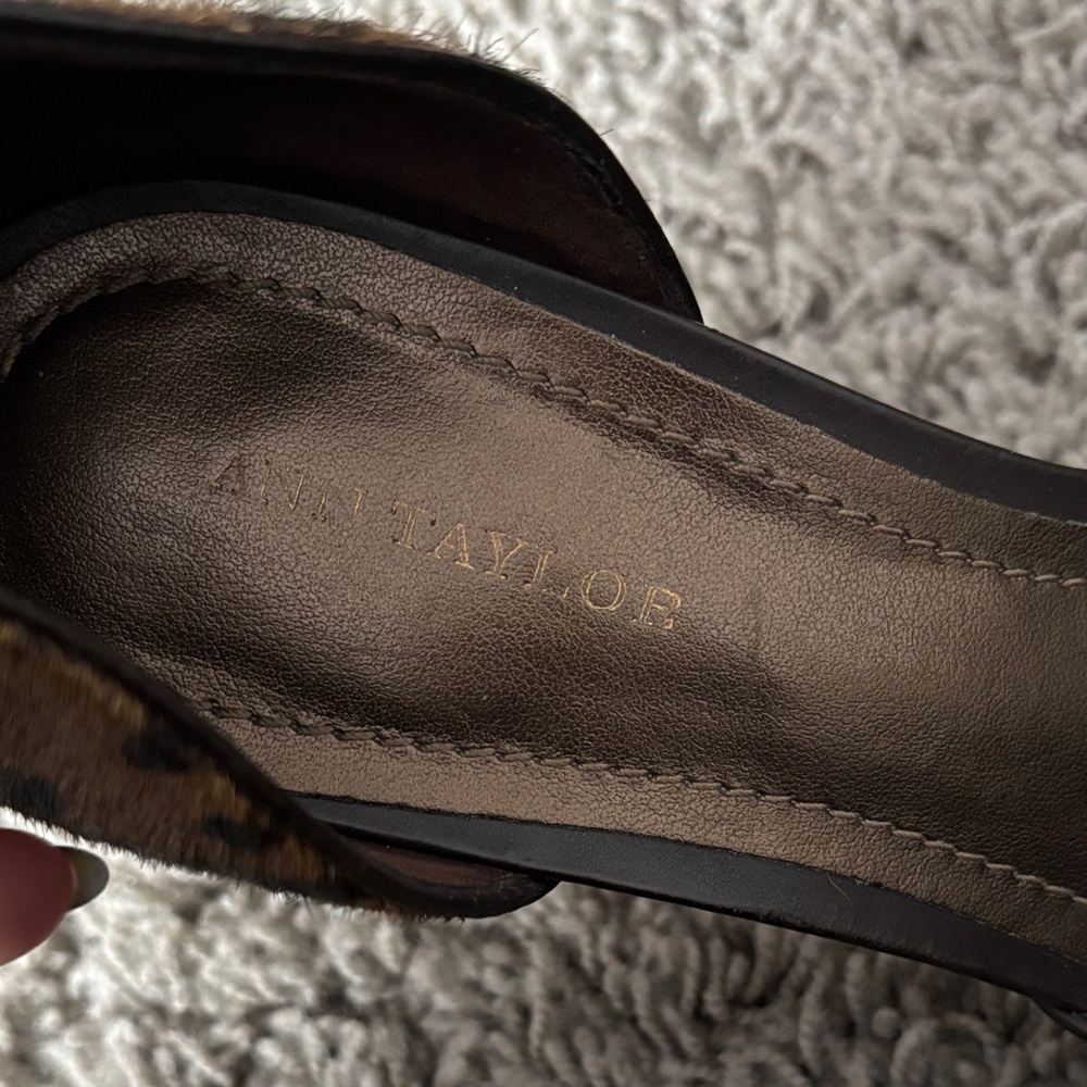 Ann Taylor Leopard Print Peep-Toe Heels - Picture 10 of 14